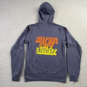 Austin City Limits Full Zip Hoodie Navy Blue Graphic Sweatshirt Mens S